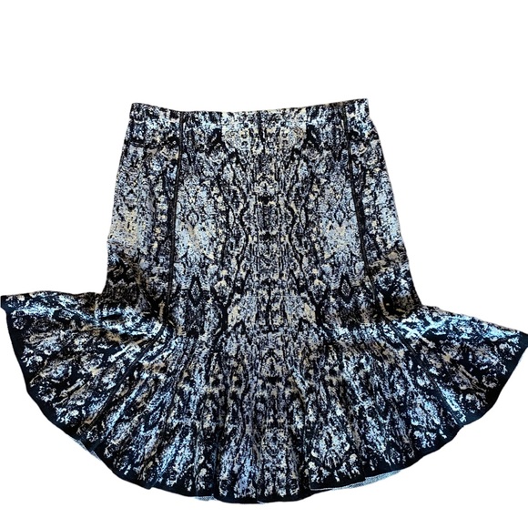 Nic+Zoe Marbled Pattern Cotton Blend Flounce Skirt Size Large - Picture 5 of 8